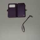 Defencase Compatible with iPhone 17 Pro Case Wallet with RFID Blocking Card Holder for Women Men, Fashion PU Leather Magnetic Snap Flip Zipper Strap Wallet Phone Case for iPhone 17 Pro 6.3", Purple