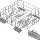 UPGRADED WD28X26099 Dishwasher Lower Rack Compatible with GE Dishwasher Rack Assembly With WD28X10128 Universal Dishwasher Silverware Basket & WD28X27241 Dishwasher Rack Carrier and Roller Kit