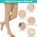 Thigh High 20-32 mmHg Compression Stocking Toeless Compression Socks for women & men circulation with Silicone Dot Band
