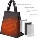 Iriviel Black Lunch Bag for Men - Insulated Safe Material, 10.8"H x 9"L x 5.5"W