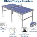 6x3ft Mid-Size Professional Portable Folding Ping Pong Table - Indoor/Outdoor Table Tennis Game Set with Net, 2 Paddles & 4 Balls for Adults and Teens- Quick Assembly