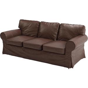 Ektorp 3 Seat Sofa Cover Replacement is Custom Made Slipcover for IKEA Ektorp Sofa Cover (New Brown PU Leather)