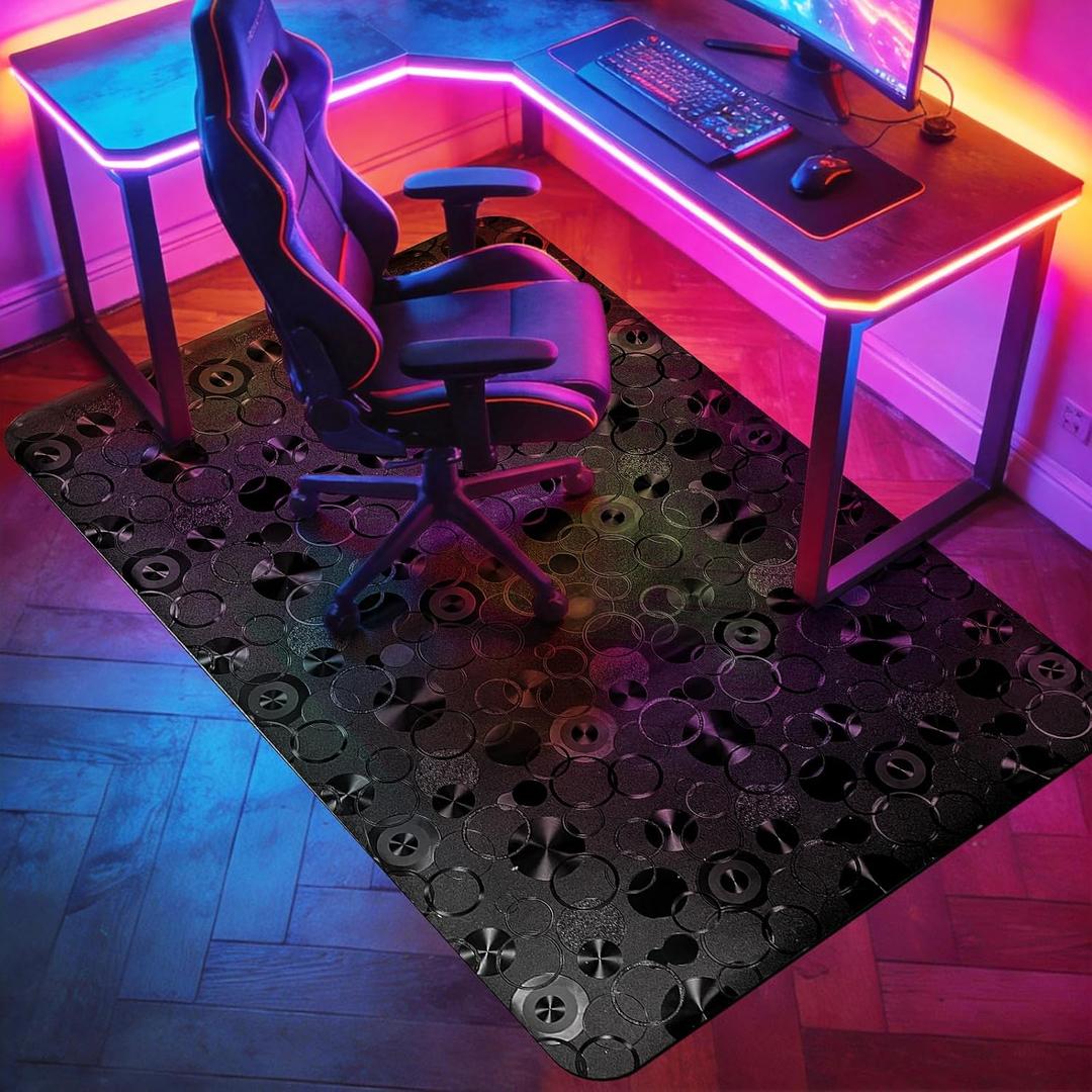 Vicwe Office Chair Mat for Hardwood Floor,36"x55" Office Chair Mats, Anti-Slip Computer Chair Mat for Gaming Rolling Chair, Desk Chair Mat for Home, Office (Black)