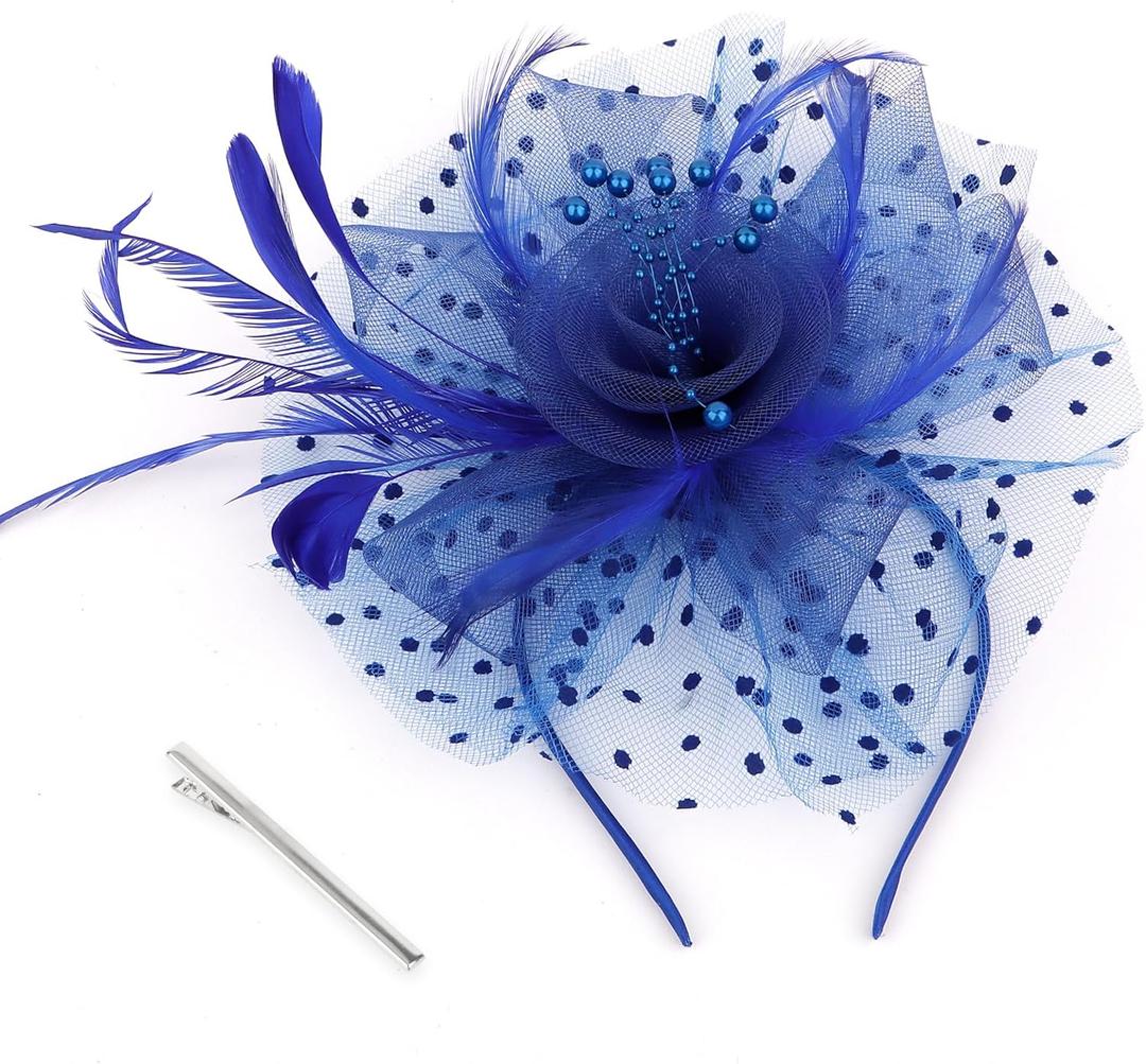 Fascinators Hats for Women Tea Party Flower Pearl Feather Wedding Fascinator Hat Derby Hats for Women Girls