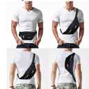 Large Fanny Pack for Men Women,Waterproof Crossbody Sports Waist Bag Pack Lightweight Belt Bag Hip Bum Bag for Traveling,Dog Walking,Running,Hiking,Cycling,Easy Carry Any Phone Wallet(BlackA)