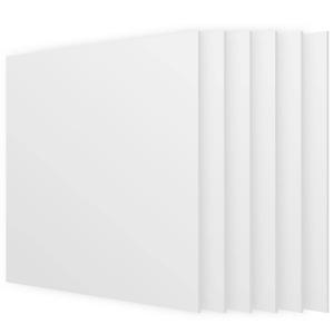 6 Pack 12 x 12 Inch White Plastic Sheet, 1/8 Inch(3mm) Thick Faint Translucent Plastic Panels with Protective Film for Signs, DIY Display Projects, Craft