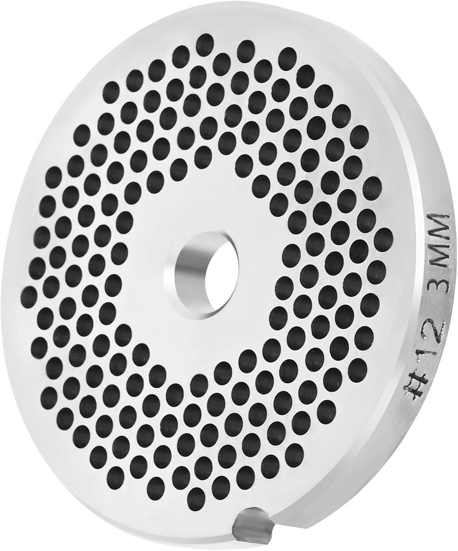 #12 Stainless Steel 1/8" Meat Grinder Plate, Heavy Duty 3mm Fine Plate For Franks, Hot Dogs