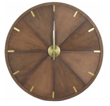 Crystal Art Gallery Round Wood Walnut Clock