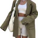 Grlasen Women Casual Elegant Long Sleeve Oversized Lapel Blazers Open Front Solid Work Office Jacket Blazer, Size S