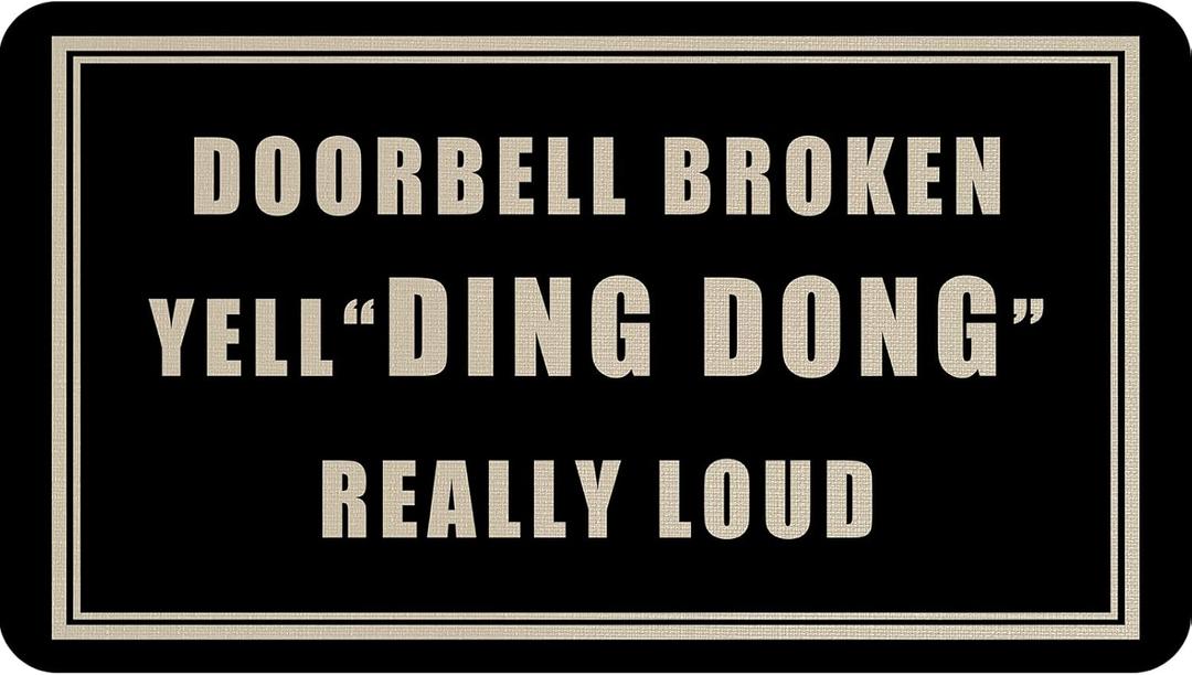 Doorbell Broken Yell Ding Dong Really Loud 30"x17" Welcome Large Summer Front Door Mat Halloween Doormat for Outdoor Entrance Home Indoor Funny Merry Christmas Cute Mats Entryway Rugs
