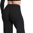 Sunzel Wide Leg Yoga Pants for Women, High Waisted Tummy Control, Soft Stretch, 32" Inseam (Black, M)