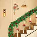 Christmas Cedar Garlands, Artificial Pine Cypress Greenery Garland, Christmas Decorations Holiday Indoor Outdoor Decor Winter Garland, 6FT