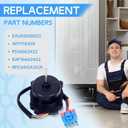 Upgraded EAU65058502 Condenser Fan Motor Assembly Fit for LG Refrigerators, AP7178309 Evaporator Fan Motor Replaces EAU64843805 PS16662422 RFD3410A102A EAU65058501 EAU63103302, DC12V 1A 4-Pin