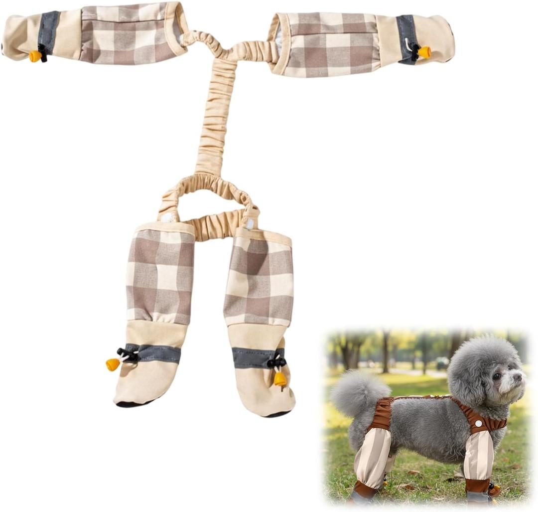 1 PCS Dog Suspender Boots, Anti Dirt Pants for Dogs, Anti Dust Pants with Shoes for Dogs, M Size