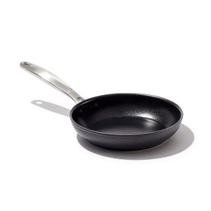 OXO Enhanced 8" Frying Pan Skillet, PFAS-Free Ceramic Nonstick, Durable Hard Anodized Cookware, Scratch Resistant, Stainless Steel Handle, Good Grips, Dishwasher Safe, Oven safe, Black