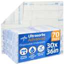 Medline Advanced Ultrasorbs Drypads, 30" x 36", 70 Count, Large Disposable Bed Pads, Incontinence Bed Pads, Super Absorbent Chucks For Adults, Elderly, 300 lb Weight Capacity