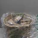 Set of 2 Wicker Hanging Basket for Organizing, Front Door, Mail, Flowers - Woven Wall Baskets for Storage (Seagrass)