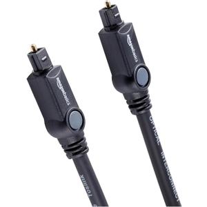 Amazon Basics Toslink Digital Optical Audio Cable, Multi-Channel, for Audio System, Sound Bar, Home Theatre, Gold-Plated Connectors, 6 Foot, Black