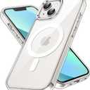 JETech Magnetic Case for iPhone 13 mini 5.4-Inch Compatible with MagSafe Wireless Charging, Shockproof Phone Bumper Cover, Anti-Scratch Clear Back (Clear)