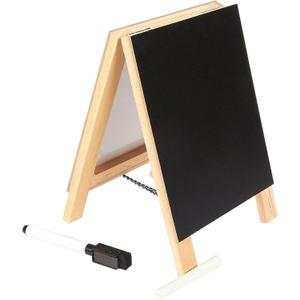 Juvale Small Double Sided Easel, Black Chalkboard & White Dry Erase Boards (5.5 x 7.8 x 1 in) - Chalkboard Signs, 2 Pack