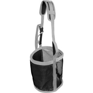Majestic Ally Horse Feed Bag, Heavy Duty Nylon Mesh Grain Feed Bag, Adjustable Strap with Durable Snap and Elastic Straps, Comfort Neck Pad and Nose Pad- Large (Full, Black)