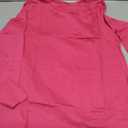 Haloumoning Girls Long Sleeve Tees Kids Casual Crewneck Pleated T Shirts Cute Fall Tops 5-14 Years Rose Red
