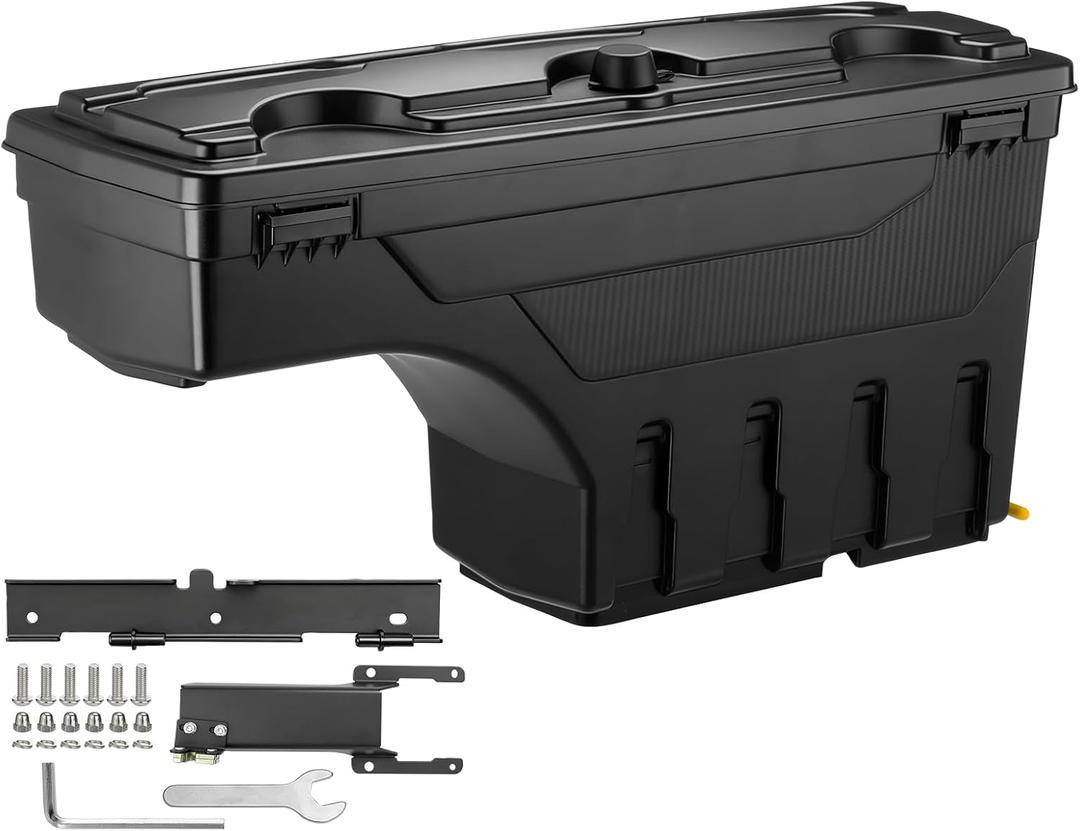 GEARLAST Truck Bed Storage Box With Password Lock For 2015-2025 Ford F-150, Passenger Side, 30L, Black