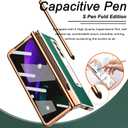 Miimall Compatible for Samsung Galaxy Z Fold 2 Case with Pen, Leather Case for Z Fold 2 (Green)