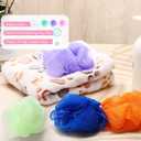 72 Pack Bath Loofah Bulk Travel Size Loofah Mini Sponge Mesh Shower Ball Body Scrubber Exfoliator Shower Bath Pouf Assorted Colors for Kids Women Men Wash Bathroom