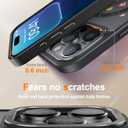 FUNMIKO for iPhone 16 Pro Max Case with Privacy Screen Protector, Wireless Charging Compatible, Translucent Matte Cover - Cute Floral Design Phone Case for Women Girls - Tiny Flower and Leaves