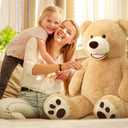 MorisMos 51 inch Smile Giant Teddy Bear, Large Stuffed Bears with Big Footprints, Big Stuffed Animals Cuddly Plush Gifts for Girlfriends, Boyfriend, Brown
