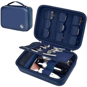 Boobowl Barber Accessories Bag for Clippers and Supplies, Mens Hair Trimmers Box, Portable Clipper Storage Holder for Hair Cutting, Guard Grooming Kit and Barbers Supplies (Bag Only)- Dark Blue