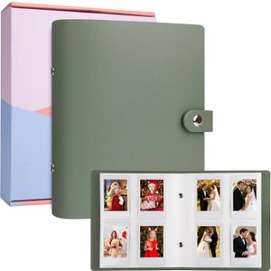 Veicevol 320 Pockets Beautiful Photo Album for 2x3 in Polaroid Photos, Photo Album Holds 320 Photos for Fujifilm Instax Mini 12 11 9 90 8 Evo LiPlay Instant Pictures, Safely Store Your Unique Memories (Green)