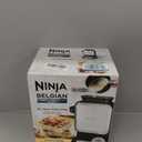 Ninja Belgian Waffle Maker Pro | Vertical Design | 5 Shade Settings with Precision-Pour Cup & Chef-curated Recipe Guide | Black & Silver | BW1001