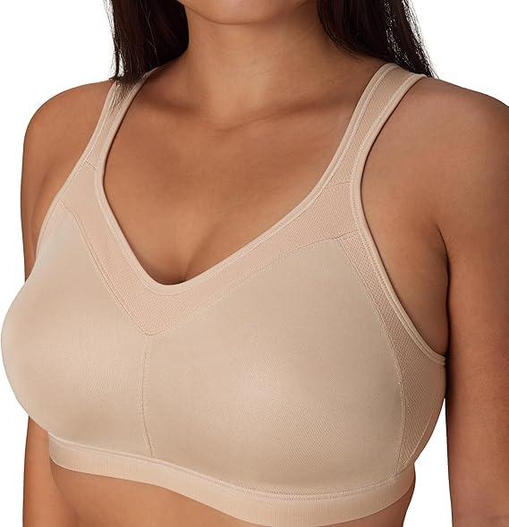 Playtex Women's 18 Hour Active Breathable Comfort Wireless Bra, Full Coverage Bra, Smoothing Support Size 42D, Nude