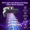 Bed Mattress Vacuum Cleaner Cordless 16Kpa Handheld Vacuum, Vacuum Cleaner with 253.7nm UV-C Light,HEPA Filter & Ultrasonic, Portable Vacuums for Sofa Couch Crib Birthday Gifts for women blue+gold
