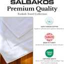 SALBAKOS 100% Turkish Cotton Bath Mat Towel Set of 2 Piece White | 20x34 in Large Bath Mats | Luxury Hotel Quality, Thick, Absorbent, Quick Dry Bathmats for Bathroom & Toilet (White, 2 Bath Mats)