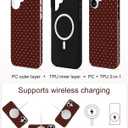 Jusy Compatible with MagSafe Polka Dot Case for iPhone 16e/17e, Cute Aesthetic Polka Dots Magnetic Phone Case, Soft TPU and Hard PC Protective Phone Cover for Women GirlsShiny - Brown