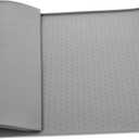 POPETPOP Large Pet Food Mat Silicone Dog Feeding Mats Leakproof Pet Placemat Dog Bowl Pad (Grey)