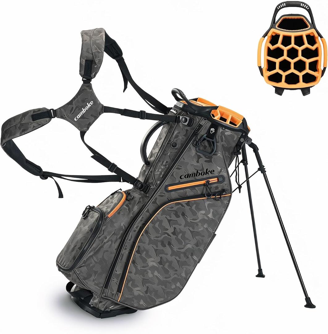 15-Way Golf Stand Bag, Lightweight & Full-Length Dividers,Rain Hood