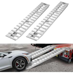 VEVOR Loading Ramps, 2 Pcs 108 x 15 in, Durable Aluminum and Heavy-Duty Trailer Ramp Set with Anti-Slip Plates, 10000 Lbs Combined Capacity, for Carts, Farm Tractors, ATVs, Lawn Mowers, Motorcycles