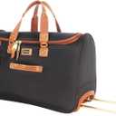 Steve Madden Designer Carry On Luggage Collection - Lightweight 20 Inch Duffel Bag- Weekender Overnight Business Travel Suitcase with 2- Rolling Spinner Wheels (Global Black)