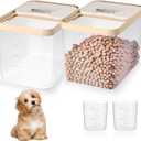 Giantree 2 Pack Airtight Dog Food Storage Container with 2 Scoops, Up to 10 lbs, Dog Cat Bird and Other Pet Food Storage Bin, Keep Pests Out, Translucent Body Keep Dry Fresh
