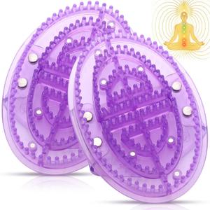 2 Pcs Meridian Massage Brush Magnetic Full Body Meridian Brush Beauty Salon Massage Tools for Full Body SPA Massager Relaxation (Purple)