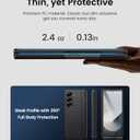 BXYJY for Samsung Galaxy Z Fold 6 Case with Kickstand & Front Screen Protector & Hinge Protection, Slim Fit Rugged Hard 360 Full Body Cover Protective Phone Case for Samsung Z Fold 6 5g 2024, Black
