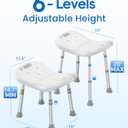 HOMLAND Shower Chair for Inside Shower, Adjustable Shower Stool with Strong Non-Slip Feet, 350 lbs Shower Seat for Inside Tub, Bench Bath Chair for Elderly and Disabled, White