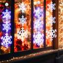 6 Pcs Winter Snowflake Window Lights Decorations, Christmas Battery Operated Snowflake Suction Cup Hanging Lights LED Sucker Lamp for Xmas Decor (Blue Light,White Light)