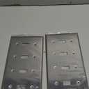 [2 Pack] BESTTEN 4-Gang Blank Metal Wall Plate with hite or Clear Plastic Film, Corrosion-Resistant No Device Stainless Steel Outlet Cover, Standard Size, Color Matched Screws Included