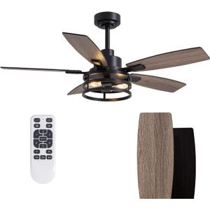Ceiling Fans with Lights and Remote Control, Ceiling Fan for Bedroom Living Room (Black-2)