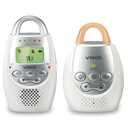 VTech Communications DM221 Audio Baby Monitor with up to 1,000 ft of Range, Vibrating Sound-Alert, Talk Back Intercom & Night Light Loop, White/Silver